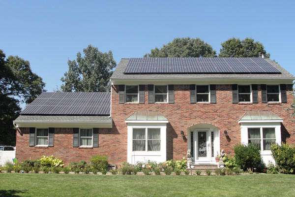 house with solar paneling