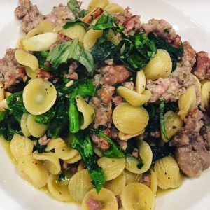 orchette with broccoli rabe and sausage